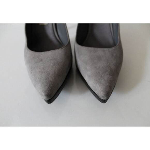 Burberry Ankle Strap Pointed Toe Suede Pumps Storm Grey Size 37 - Picture 5 of 9